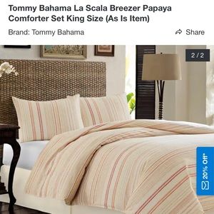 Queen size duvet cover only linen blend used Tommy Bahama Excellent Condition